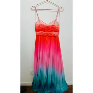 AMUR Blue Ombre Pleated A-Line Sweetheart Emmett Sunset Gown Dress Size 6 thumbnail 4