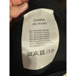 CAARA Black Ribbed‎ Knit Bell Sleeve Sweater Slightly Cropped Top Size S thumbnail 7