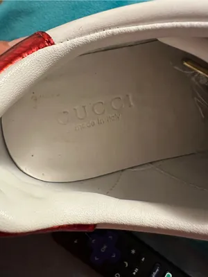 Gucci White Leather Sneakers with Red and Black Heel Tabs and Green-Red Web thumbnail 4