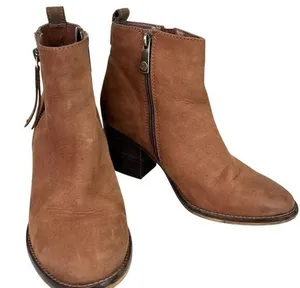 Blondo Waterproof Leather Booties Brown 8.5M Double Zipper thumbnail 1