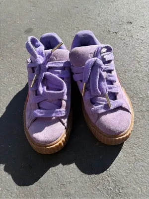 Savage X fenty X puma collab suede purple and red sneakers platforms 6 thumbnail 8