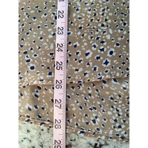 By Together Leopard Print Blouse‎ Womens Small Tan Boho Lace Up Balloon Sleeve thumbnail 9