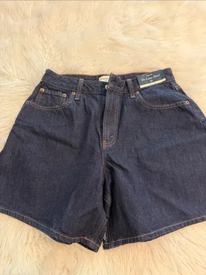Abercrombie &Fitch High Rise The Loose Shorts size 27 Dark Wash Denim brand new thumbnail 8
