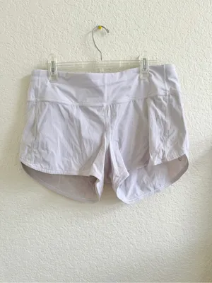 lululemon Athletica Speed Up Women’s White Athletic Shorts 10 thumbnail 3