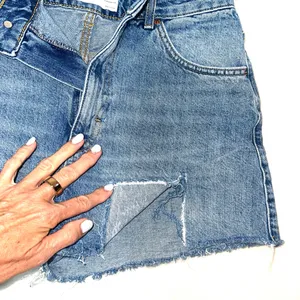 Topshop high rise a-line denim shorts sz 8 thumbnail 4