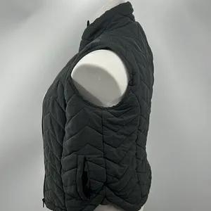 BKE gray sleeveless quilted day trip lined full zipper vest thumbnail 3
