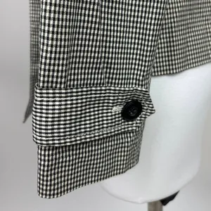 Halogen Black White Gingham Check Double Breasted Tie Belt Trench Jacket Sz XS thumbnail 5
