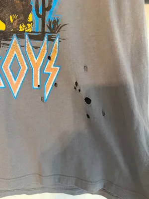Zutter Distressed Graphic Tee Gray thumbnail 4