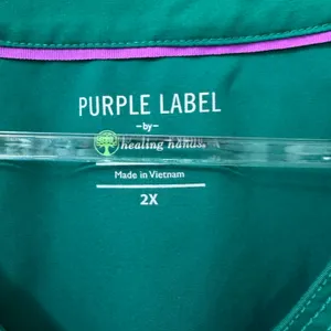 Healing Hands Purple Label Scrub Top Size 2X Hunter Green Womens Healthcare thumbnail 3
