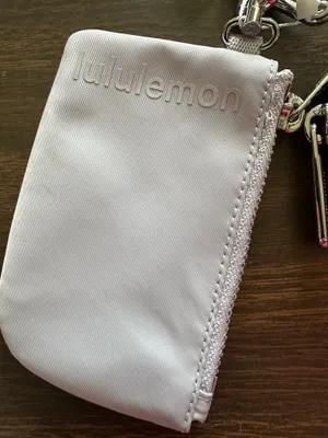 Lululemon Dual Pouch Wristlet Metallic Workmark-Faint Lavender thumbnail 3
