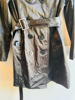 Noblita Classic Double-Breasted Black Trench Coat with Belt XS thumbnail 4