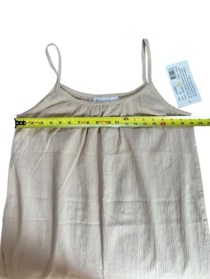 Loungees Cotton Gauzy Mini Tank Dress Beige Womens Size Medium NEW thumbnail 7