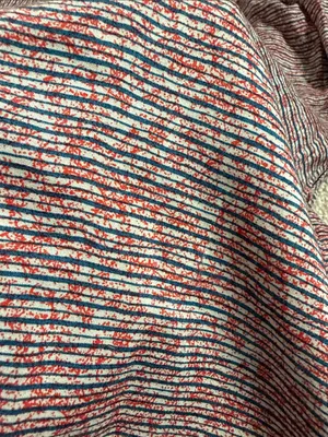 Anthropologie 11-1-Tylho red and navy/blue striped Button Tunic Shirtdress. thumbnail 9