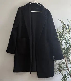 Black Longline Coat Size L thumbnail 1