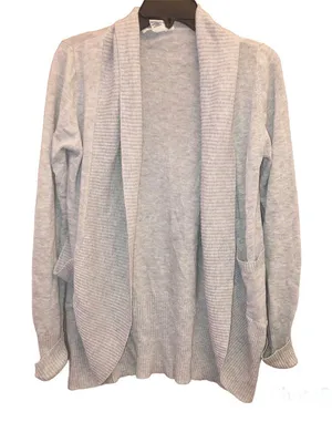 Sans Souci Open Front Ribbed Pocket Cardigan Grey Small‎ thumbnail 1