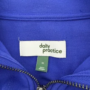 Daily Practice Anthropologie Quarter Zip Sweatshirt Womens XS Blue Crop Pullover thumbnail 4