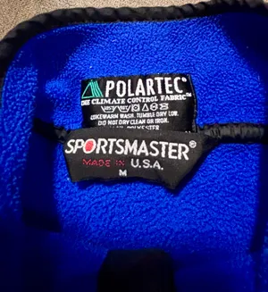 Vintage Sportsmaster USA Polartec Blue Fleece Pullover Jacket - Reach For The Stars - EUC thumbnail 8
