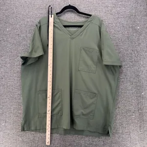 Scrubology Womans Scrub Top Size 2XL Olive Green Nurse Doctor‎ Medical Uniform thumbnail 12