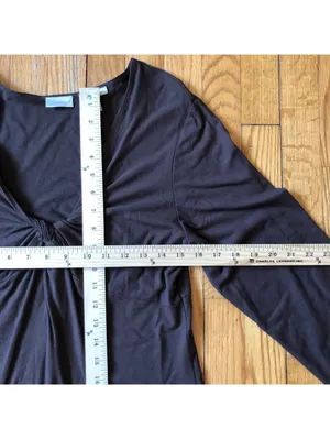 Spiegel Vintage 90s EUC Women's Chocolate Brown Empire Waist Knit Dress Size L thumbnail 5