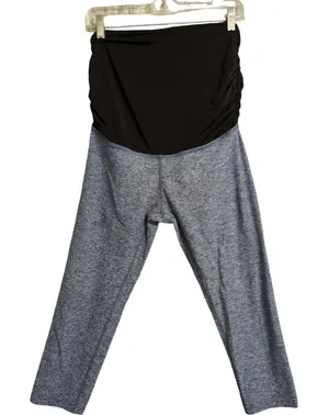 Beyond Yoga Beyond The Bump Blue Maternity Leggings Stretch Full Panel Size L thumbnail 1