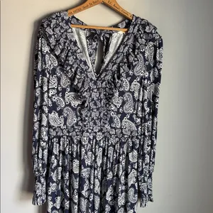 BODEN Ruffle Jersey Maxi Dress 8 Blue thumbnail 5