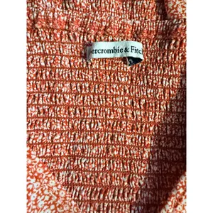 Abercrombie and Fitch Women's Long Sleeve Top Orange White Medium thumbnail 3