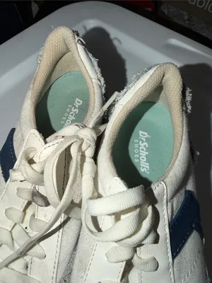 Dr. Scholl's Womens Madison Lace White/Blue Fabric Sneaker Shoes (7832509) used thumbnail 3