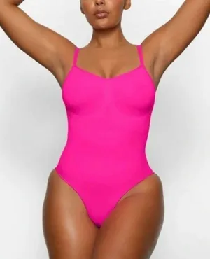 SKIMS FLAMINGO PINK SEAMLESS SCULPTING BODYSUIT L/XL New ( Sold Out) thumbnail 1