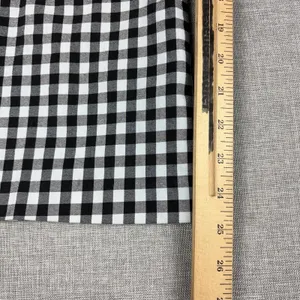 Free People Pants Womens Large Black White Gingham Twill Stretch Crop Kick Flare thumbnail 6