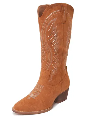 J. Adams Roundup Western Boots Camel Tan Vegan Suede Size 11 NWT thumbnail 1