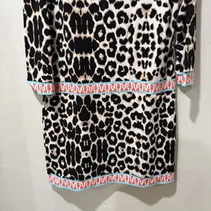 Macbeth Collection by Margaret‎ Josephs Sheath Dress Leopard Print Black Medium thumbnail 3