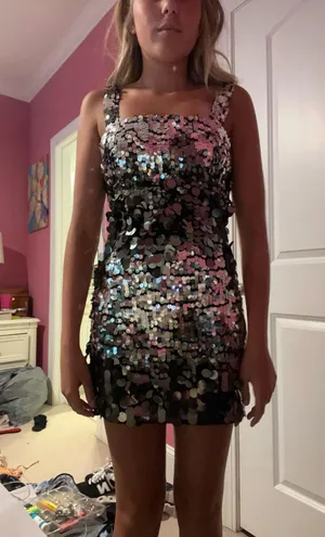 Lulus Dress Mini Black Sequin thumbnail 1