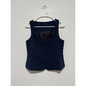 J. Crew NWT Scoopneck vest in drapey crepe Navy Blue Size 2 thumbnail 3