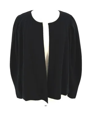 Express Black Puff Sleeve Open Cardigan Sweater Minimalist Quiet Luxury Size XL thumbnail 1