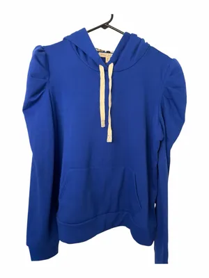Bailey Blue puff-sleeve pullover hoodie royal blue NWOT thumbnail 1