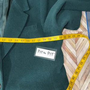 Vtg Wool Cashmere‎ Blend Blazer Dark Green Women 16 Pea Coat Single Breasted thumbnail 12