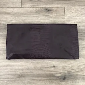 Nordstrom Faux Crocodile Plum Purple Fold Over Clutch Bag thumbnail 7