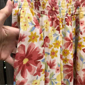 NEW billabong smooth sailing smocked high waist floral print pants S thumbnail 6