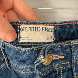 Free People We the Free Blue Flare Women's Jeans Minimalist Boho Work Waist 27” thumbnail 3