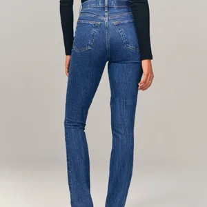Abercrombie & Fitch Dark Wash High Rise Slim Straight Jeans Size 27 / 4 Long thumbnail 2