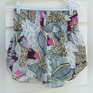 TCEC High Waist Pink and White Shorts with Artistic Flair thumbnail 1