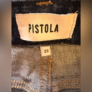 Pistola baggy jeans, dark denim, distressed high waist zip bottom size 23 thumbnail 7