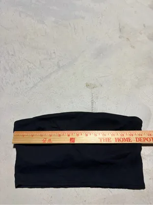 Aerie Black Ribbed swim Bandeau Top large thumbnail 4