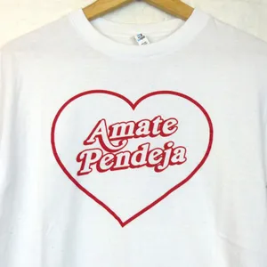 Amate Pendeja Graphic T Shirt Womens M White 100% Cotton Heart Tee by La Beks thumbnail 3