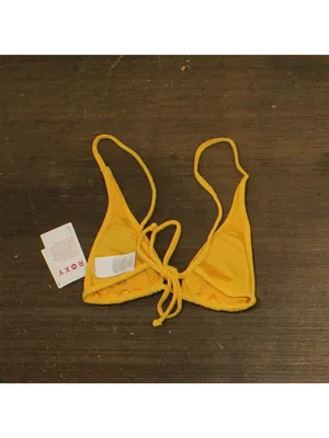 NWT Roxy Haleiwa Built Swim Bikini Top Juniors 19810860313 Golden Rod Gold S thumbnail 3
