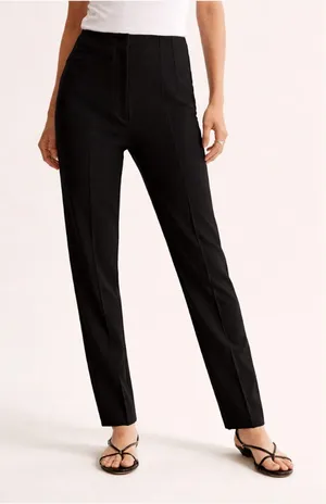 NEW Abercrombie & Fitch Slim Straight Tailored Trouser Pants Black Size 25 thumbnail 1