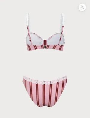 Pink striped Bikini Set Size M thumbnail 2