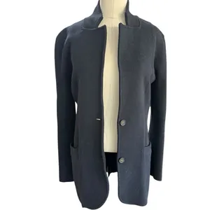 J.Crew Mercantile Knit Blazer Sweater Jacket Black Soft Cotton Size XS Cardigan thumbnail 2