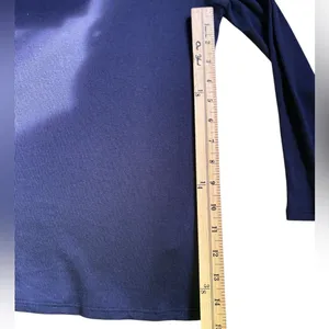ANTHROPOLOGIE Navy Blue Cold Shoulder Ribbed Long Sleeve Top Blouse - Sz Medium thumbnail 10