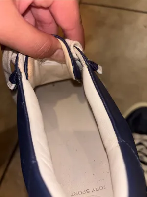 Tory Burch Tory Sport Navy Ruffle Leather Lace Up Sneakers thumbnail 5
